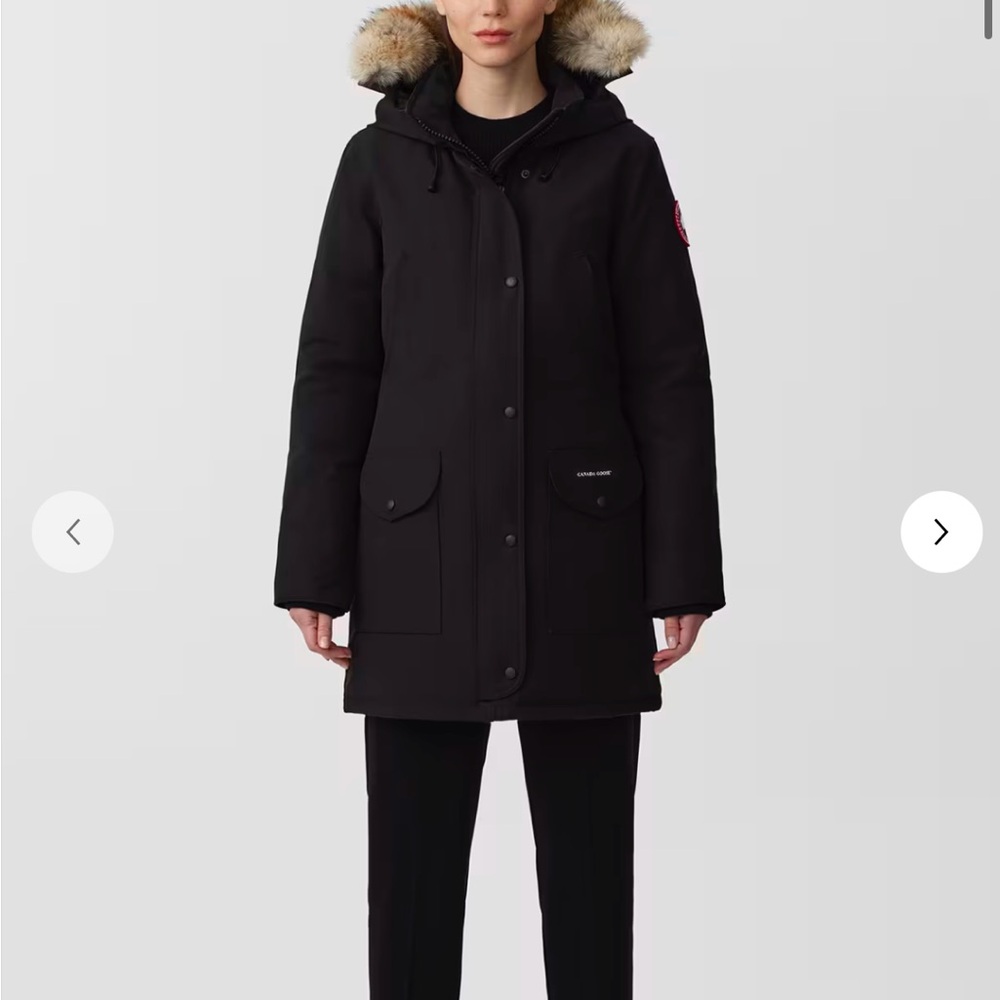 Canada Goose Black Trillum Parka with Real Fur Hood